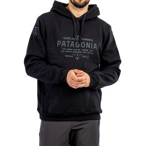 PATAGONIA Hoodie Men XS Forge Mark Uprisal Fleece Sweatshirt Pullover Black